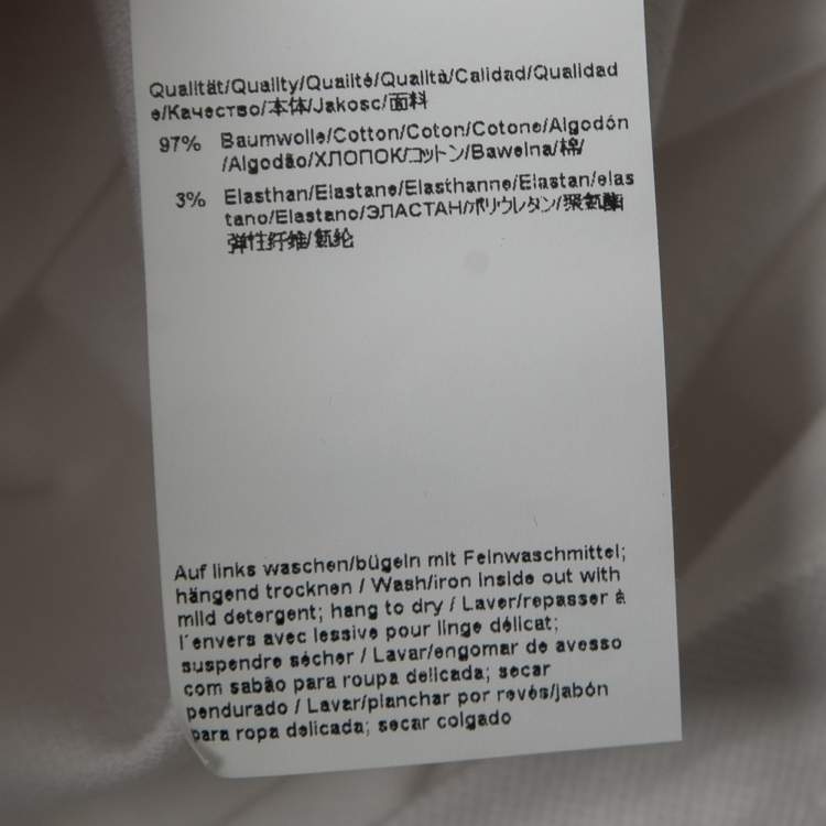 Pre Owned Hugo Boss White Logo Print Cotton Daltorino Polo T-Shirt M
