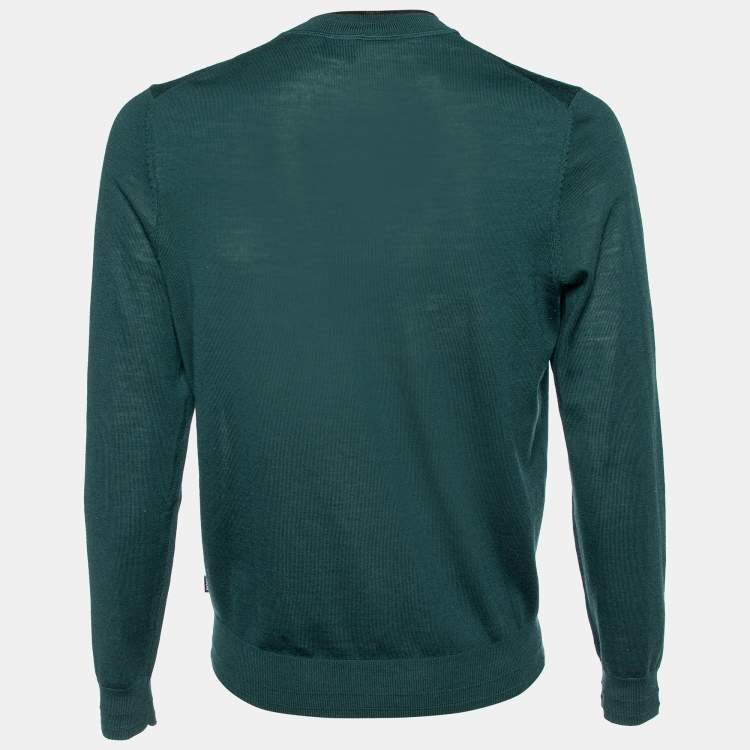 Pre Owned Boss Hugo Boss Green Virgin Wool Nappi P Sweater L