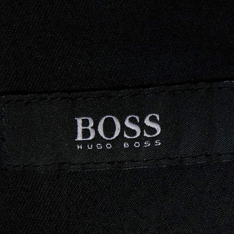 Pre Owned Boss Hugo Boss Black Polyester Drawcord Detail Pants M