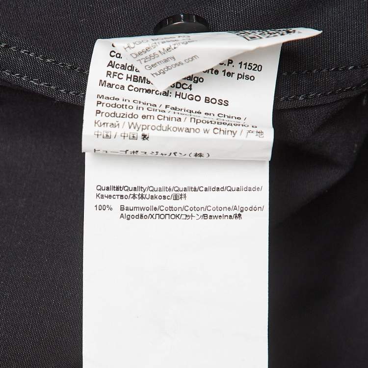 Pre Owned Hugo Boss Black Printed Cotton Shirt  XXL