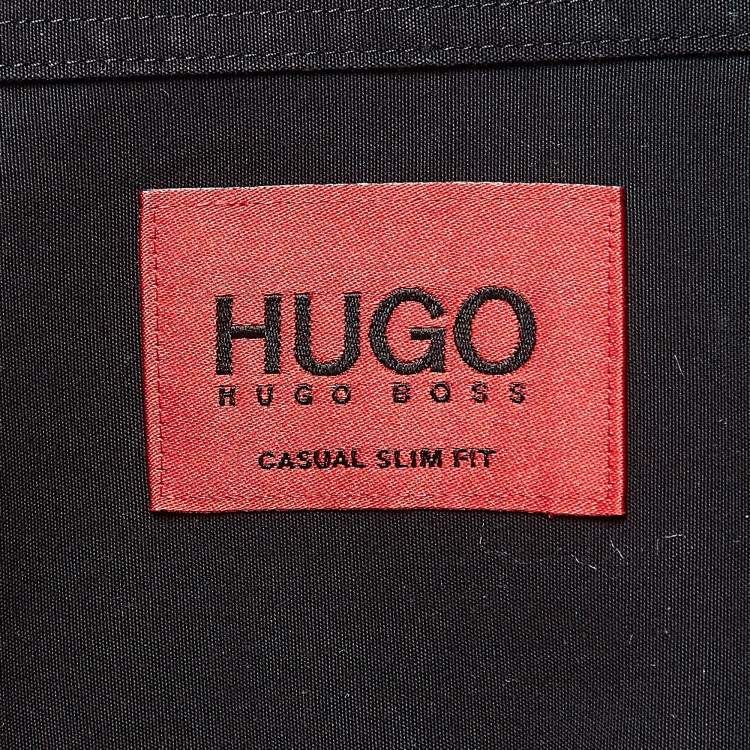 Pre Owned Hugo Boss Black Printed Cotton Shirt  XXL