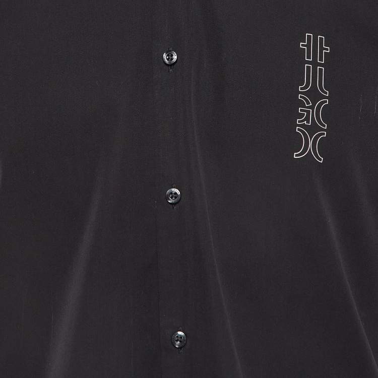 Pre Owned Hugo Boss Black Printed Cotton Shirt  XXL