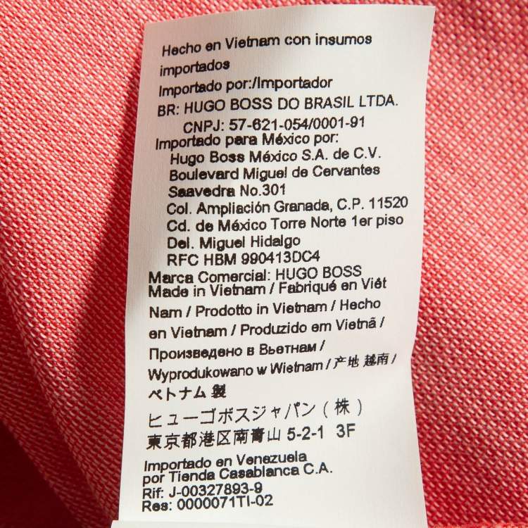 Pre Owned Hugo Boss Pink Pima Cotton Polo T-Shirt L