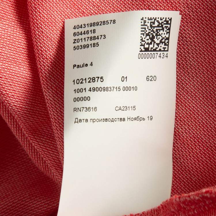 Pre Owned Hugo Boss Pink Pima Cotton Polo T-Shirt L