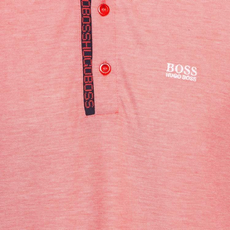 Pre Owned Hugo Boss Pink Pima Cotton Polo T-Shirt L