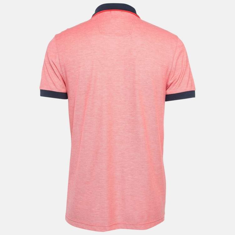 Pre Owned Hugo Boss Pink Pima Cotton Polo T-Shirt L