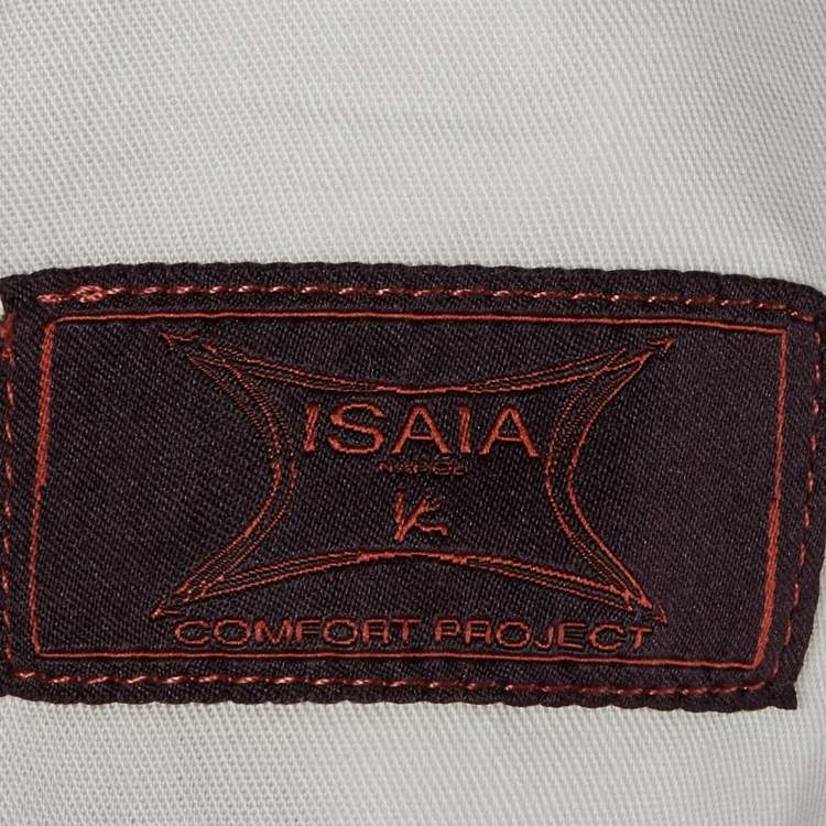 مملوكة مسبقًا بنطلون صوف رمادي إيسايا نابولي برباط مقاس كبير