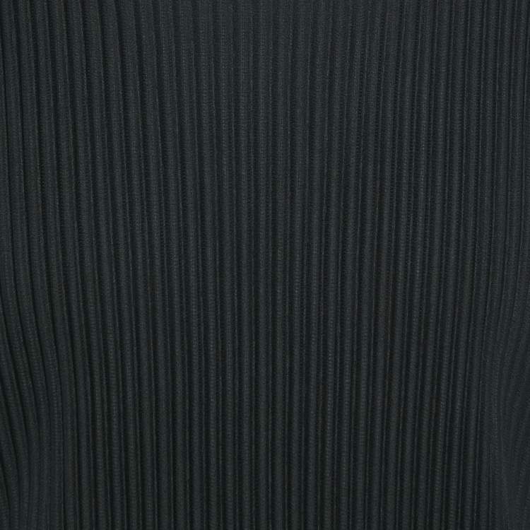 Pre Owned Issey Miyake Homme Plisse Black Plisse Round Neck T-Shirt L