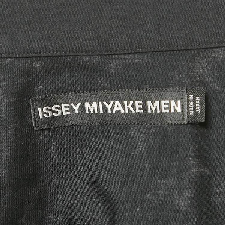 Pre Owned Issey Miyake Men Black Crepe Pintucks Detail Shirt S