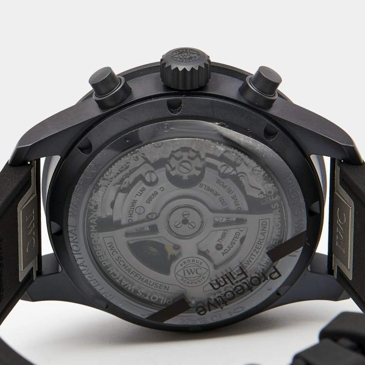 Pre Owned IWC Schaffhaussen Ceratanium® Rubber Pilot’s Watch Performance Mercedes-AMG PETRONAS Formula One™ Team IW388306 Men's Wristwatch 41 mm