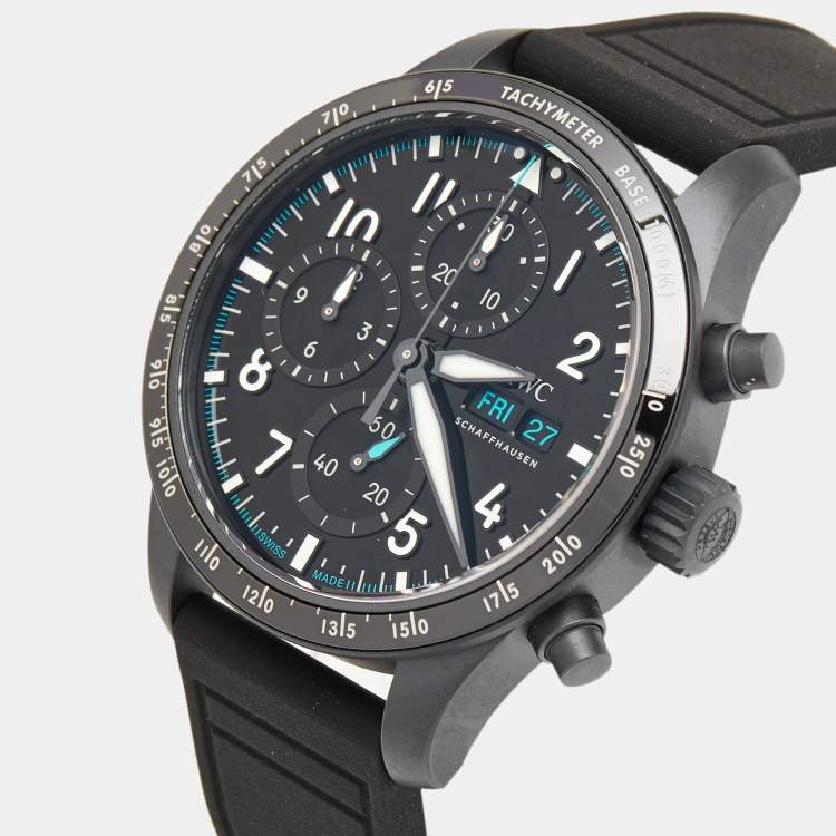 Pre Owned IWC Schaffhaussen Ceratanium® Rubber Pilot’s Watch Performance Mercedes-AMG PETRONAS Formula One™ Team IW388306 Men's Wristwatch 41 mm