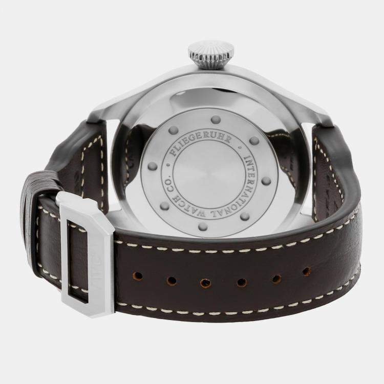 Pre Owned IWC Black Stainless Steel Big Pilot's Automatic Men's Wristwatch 46 mm