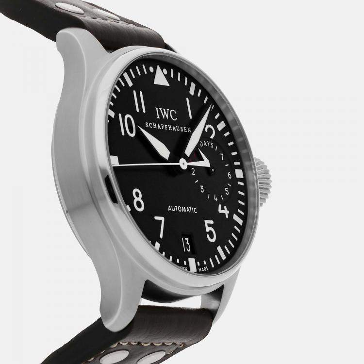 Pre Owned IWC Black Stainless Steel Big Pilot's Automatic Men's Wristwatch 46 mm