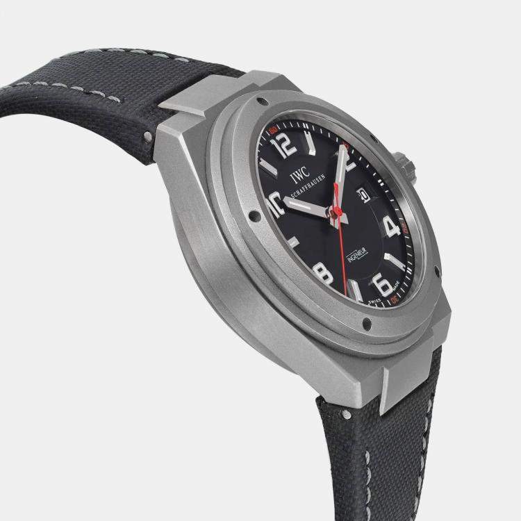 Pre Owned IWC Black Titanium Ingenieur IW322703 Automatic Men's Wristwatch 42 mm
