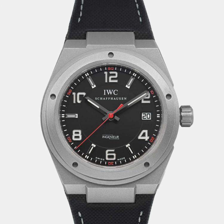 Pre Owned IWC Black Titanium Ingenieur IW322703 Automatic Men's Wristwatch 42 mm