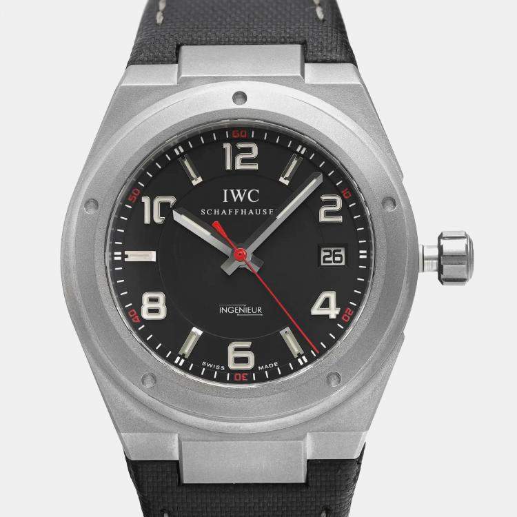 Pre Owned IWC Black Titanium Ingenieur IW322703 Automatic Men's Wristwatch 42.5 mm