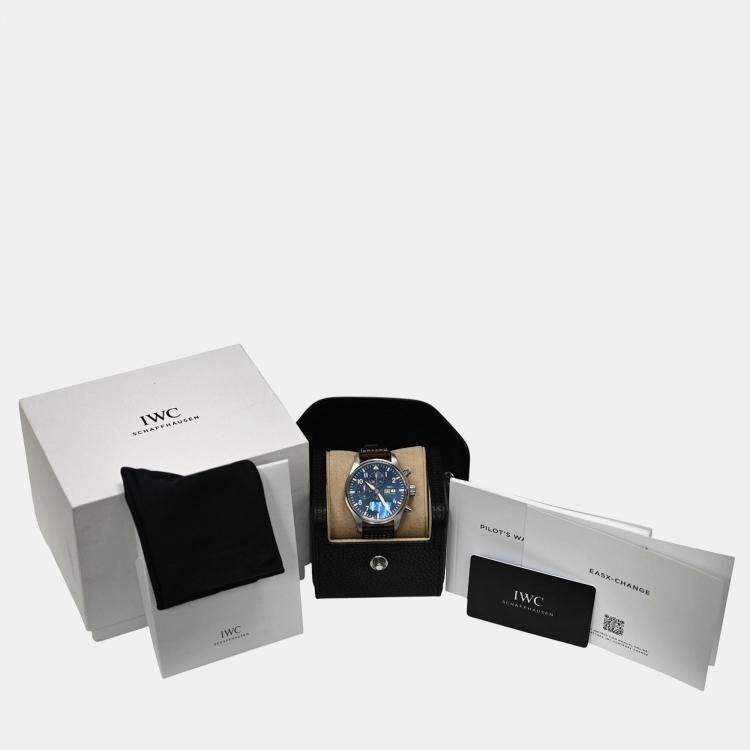 Pre Owned IWC Pilot's IW378003 Automatic Blue Stainless Steel Men's Wristwatch 43 mm