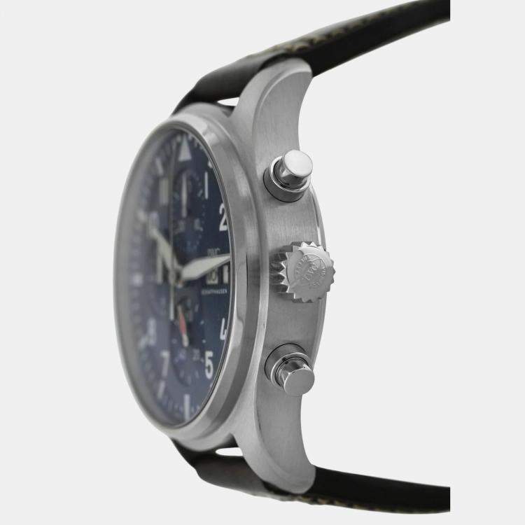 Pre Owned IWC Pilot's IW378003 Automatic Blue Stainless Steel Men's Wristwatch 43 mm