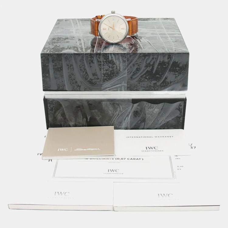 Pre Owned IWC Portofino Diamond IW458101 Automatic Stainless Steel Men's Wristwatch 37 mm
