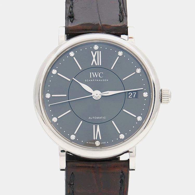 مملوكة مسبقًا IWC Portofino Diamond IW458102 Automatic Stainless Steel Men's Wristwatch 37 mm