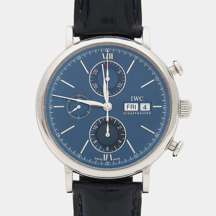 Pre Owned ساعة يد رجالية IWC بورتوفينو IW391019 أوتوماتيك استانلس ستيل 42 مم