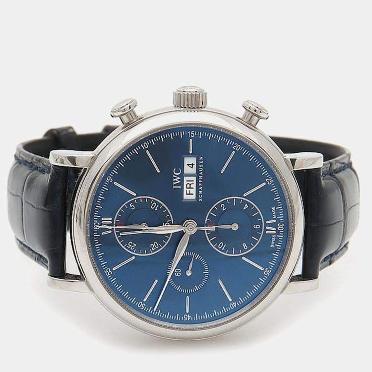 Pre Owned ساعة يد رجالية IWC بورتوفينو IW391019 أوتوماتيك استانلس ستيل 42 مم