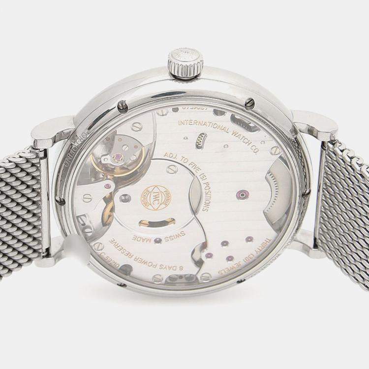 Pre Owned IWC Portofino IW510106 Manual Winding Stainless Steel Men's Wristwatch 45 mm
