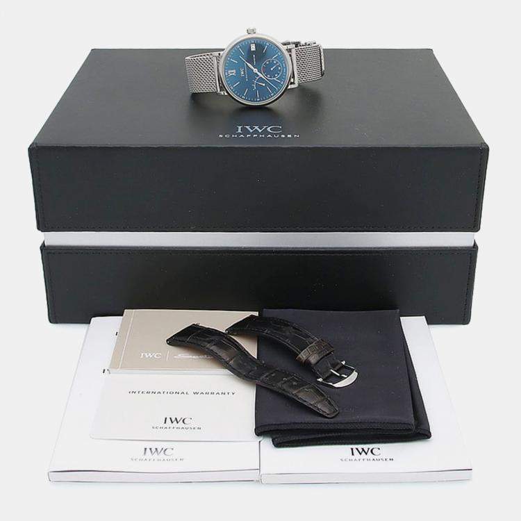 Pre Owned IWC Portofino IW510106 Manual Winding Stainless Steel Men's Wristwatch 45 mm