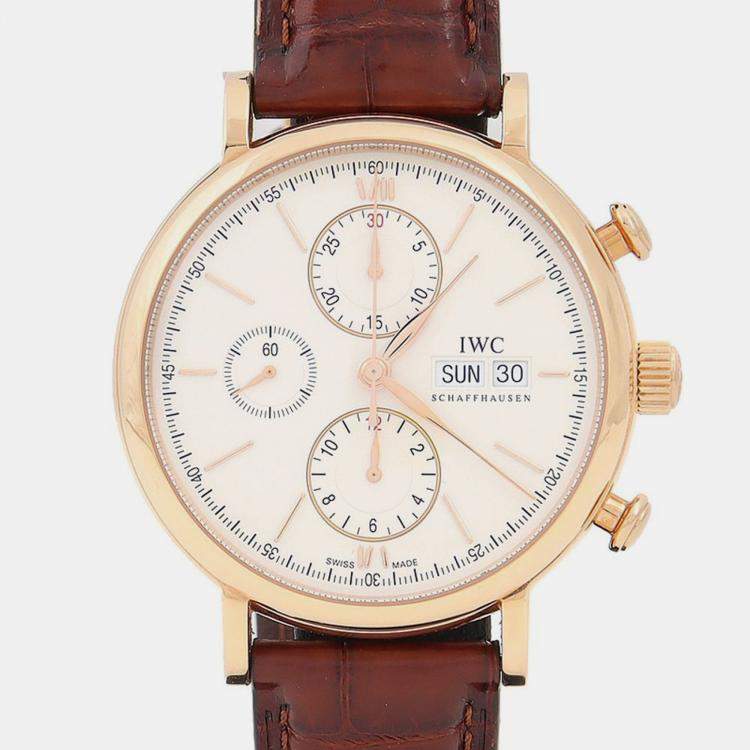 Pre Owned IWC Portofino IW391020 Automatic Chronograph 18k Rose Gold Men's Wristwatch 42mm