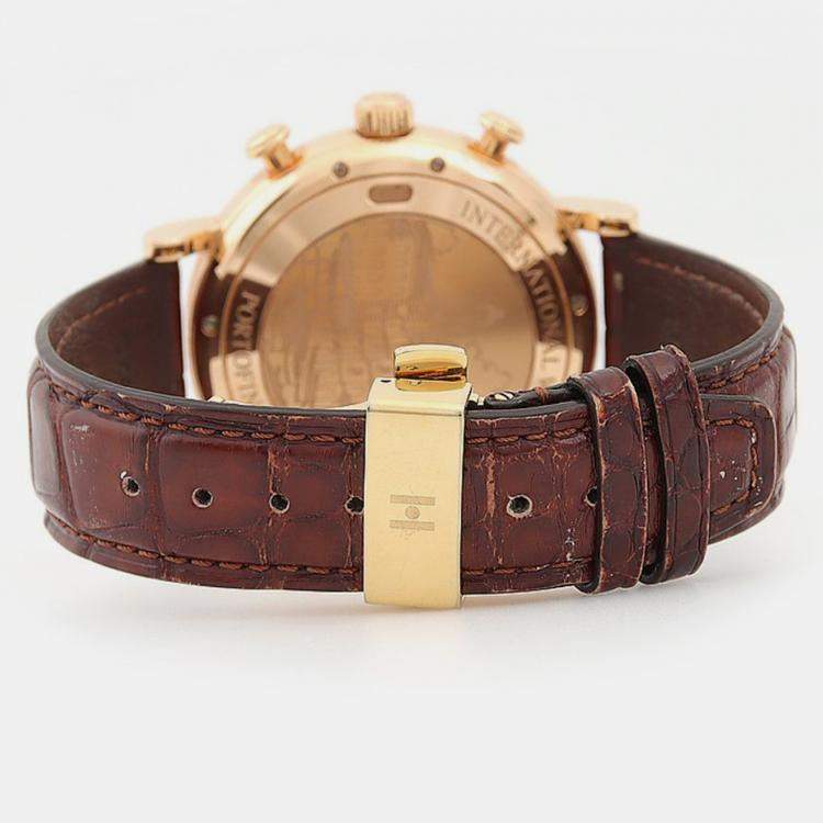 Pre Owned IWC Portofino IW391020 Automatic Chronograph 18k Rose Gold Men's Wristwatch 42mm