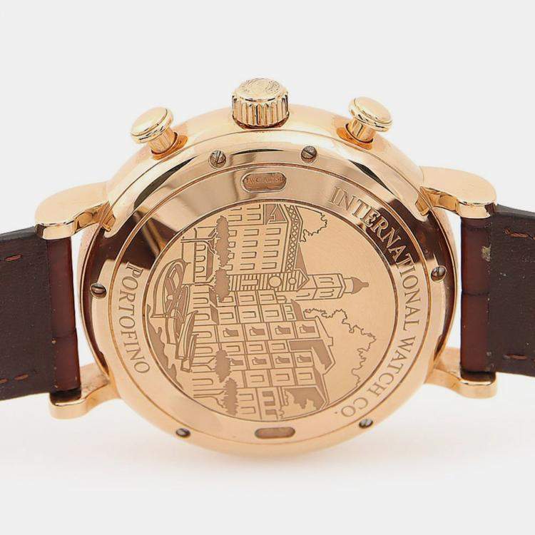 Pre Owned IWC Portofino IW391020 Automatic Chronograph 18k Rose Gold Men's Wristwatch 42mm