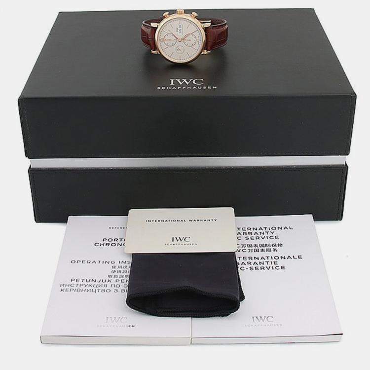 Pre Owned IWC Portofino IW391020 Automatic Chronograph 18k Rose Gold Men's Wristwatch 42mm