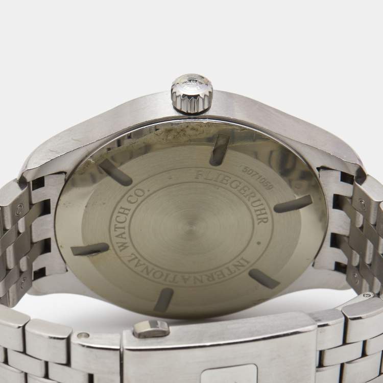 Pre Owned IWC Schaffhausen Black Stainless Steel Pilot's Watch Mark XVII IW326504 Men's Wristwatch 41 mm