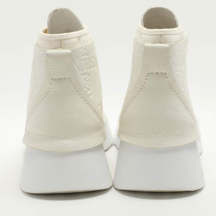 Pre Owned J.W.Anderson White Canvas Leather High Top Sneakers 44