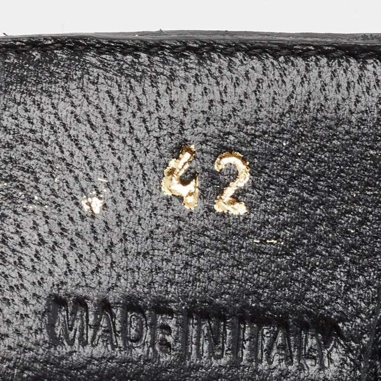 Pre Owned J.W.Anderson Black Leather Padlock Flat Mules Size 42