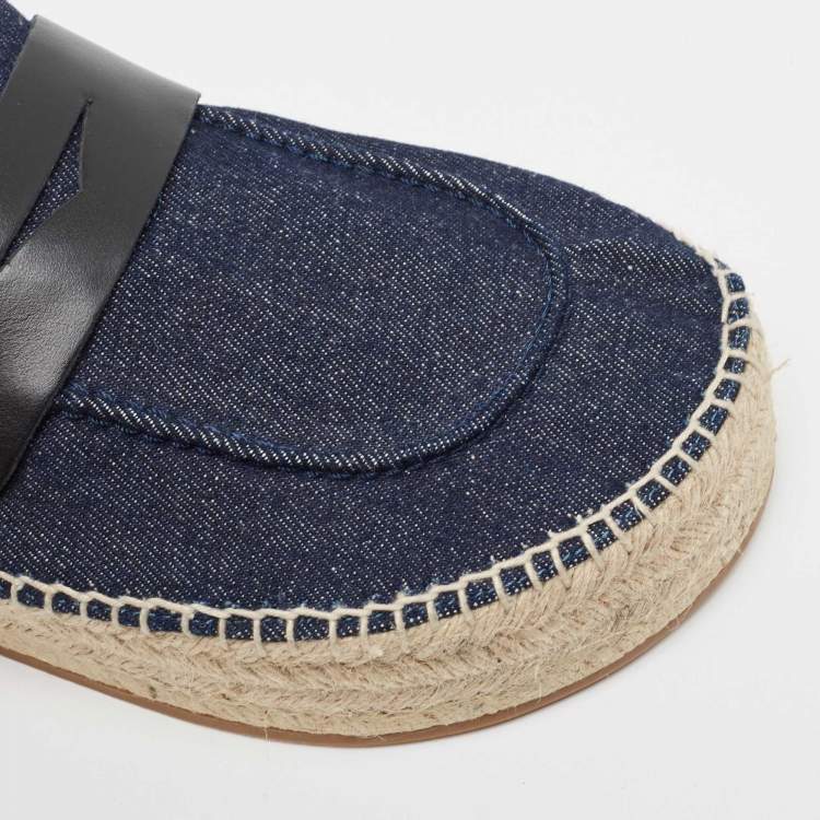 Pre Owned J.W.Anderson Navy Blue Denim Espadrille Flat Mules Size 42
