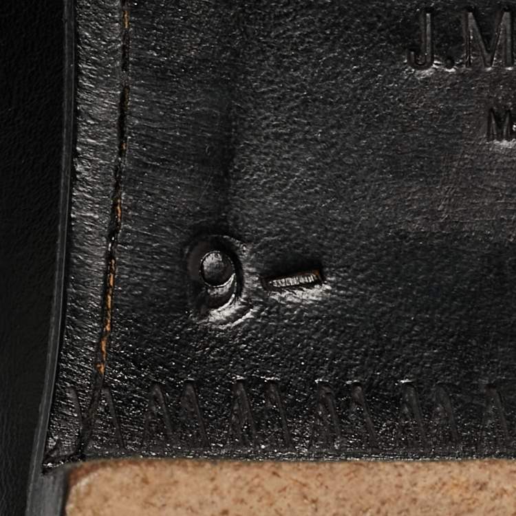 مملوكة مسبقًا J.M Weston Black Leather Slip On Loafers Size 43.5