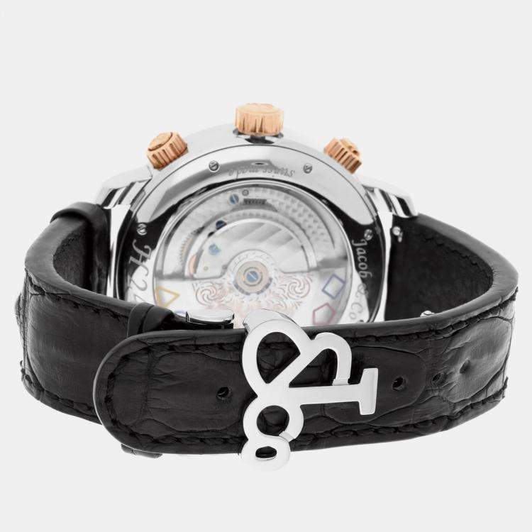 Pre Owned Jacob & Co. Five Time Zone H-24 SSC Automatic Copper Stainless Steel  Men's Wristwatch 47 mm