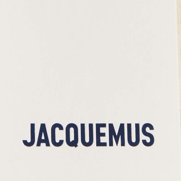 Pre Owned Jacquemus Cream Cotton Crew Neck Gros Grain T-Shirt XL