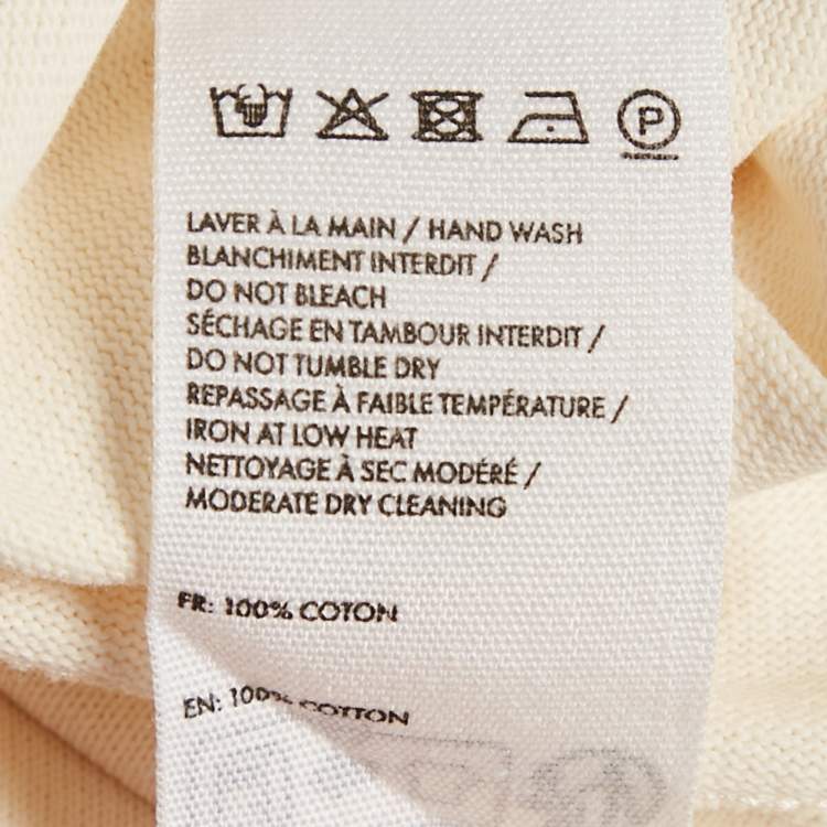 Pre Owned Jacquemus Cream Cotton Crew Neck Gros Grain T-Shirt XL