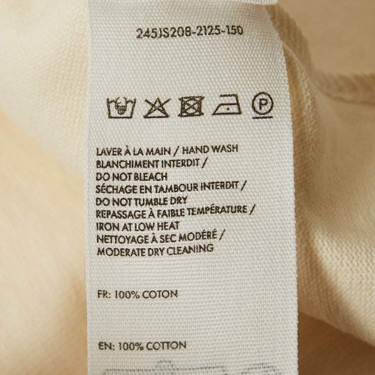 Pre Owned Jacquemus Beige Cotton Crew Neck Gros Grain T-Shirt M