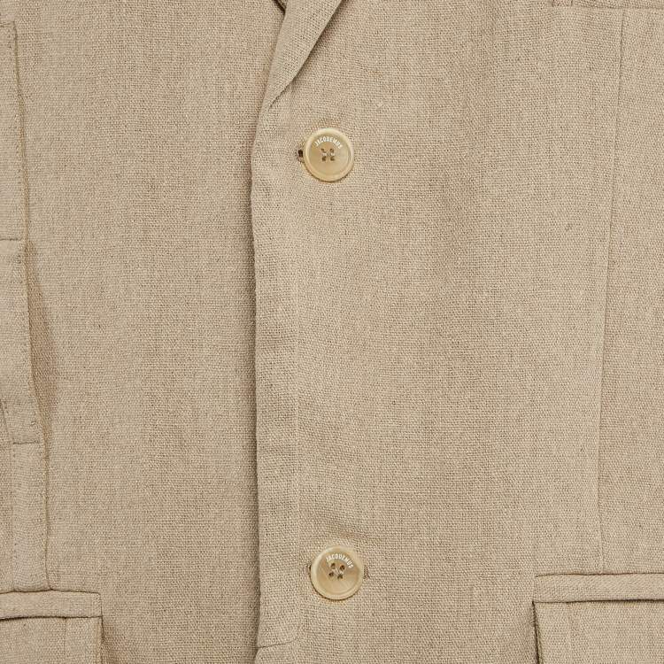 Pre Owned Jacquemus Light Beige Single Breasted La Veste Bacio Blazer XL