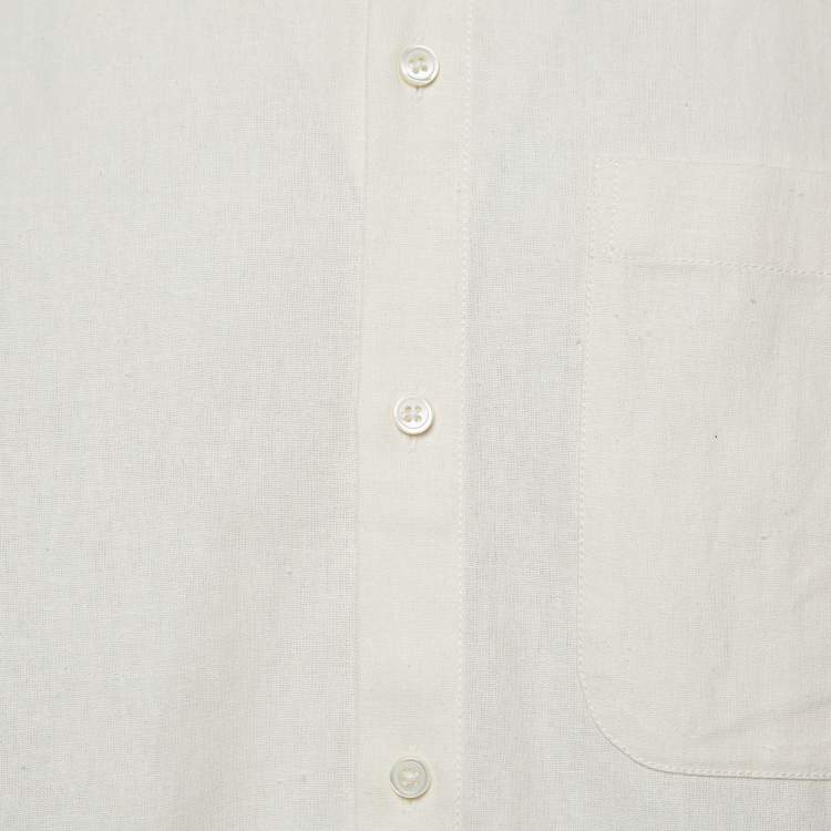 Pre Owned Jacquemus Cream Round Dance Print Linen Blend  'La Chemise Baou' Shirt S