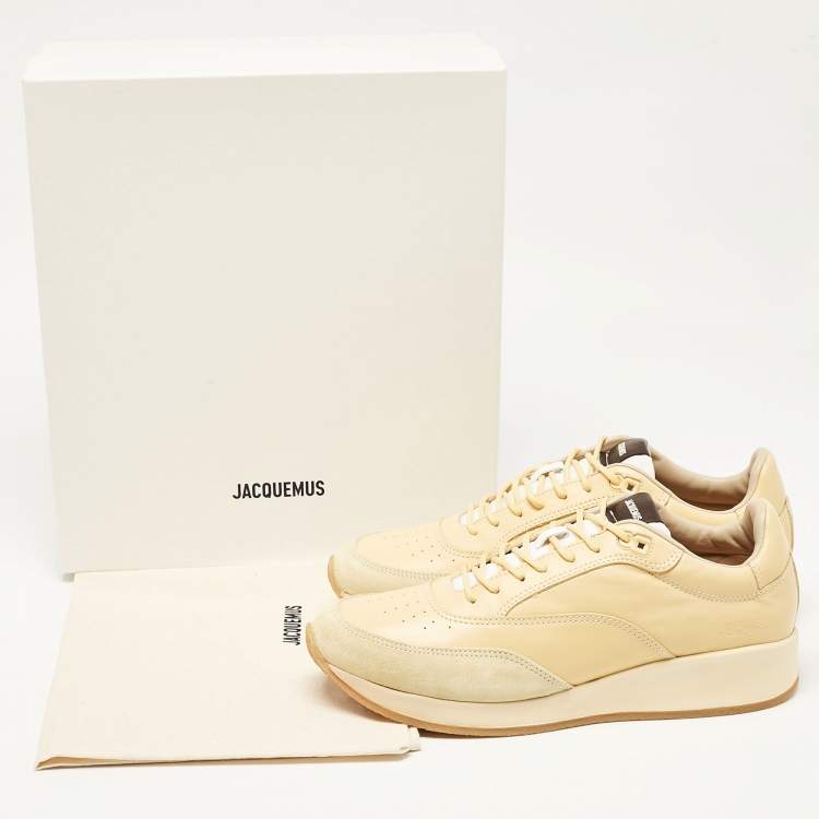 Pre Owned Jacquemus Yellow Leather and Suede La Daddy Sneakers Size 44