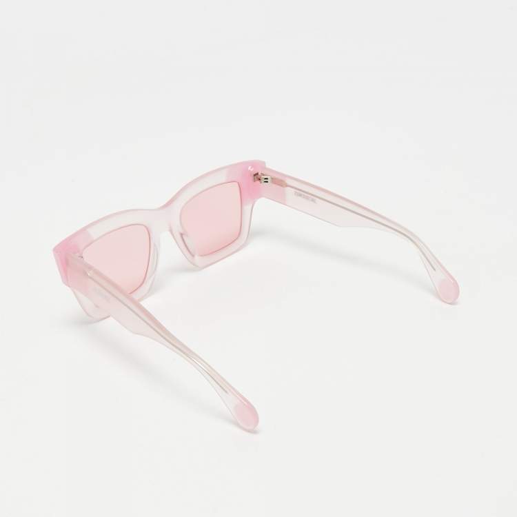 Pre Owned Jacquemus Two Tone Pink Les Lunettes Baci Square Sunglasses
