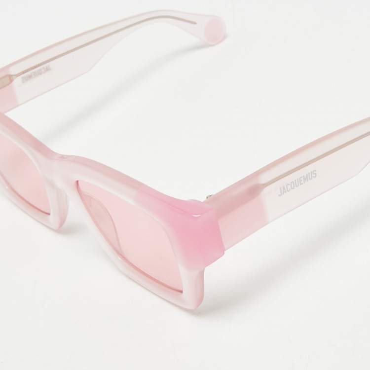 Pre Owned Jacquemus Two Tone Pink Les Lunettes Baci Square Sunglasses