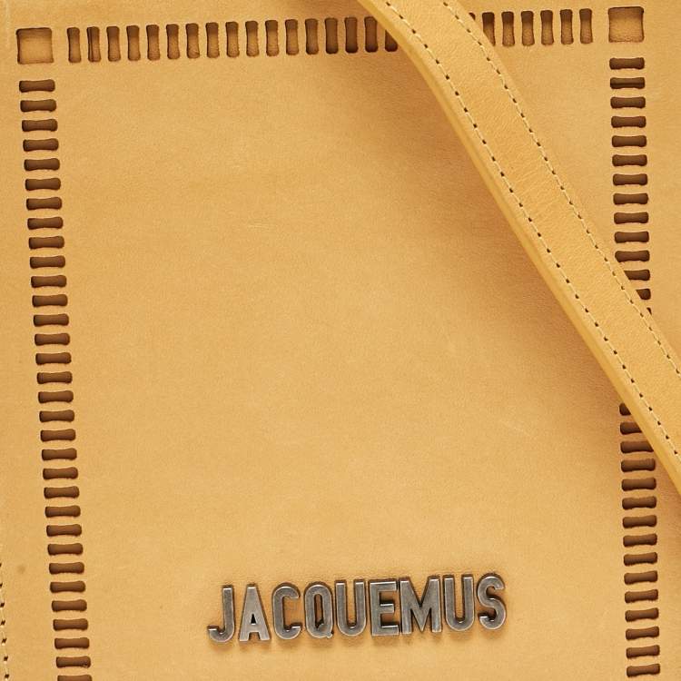 Pre Owned Jacquemus Mustard Leather Le Gadjo Strap Wallet