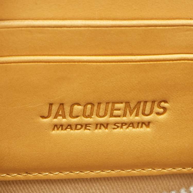 Pre Owned Jacquemus Mustard Leather Le Gadjo Strap Wallet