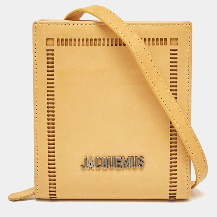 Pre Owned Jacquemus Mustard Leather Le Gadjo Strap Wallet