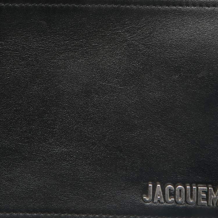 Pre Owned Jacquemus Black Leather Horizontal Le Cuerda Messenger Bag